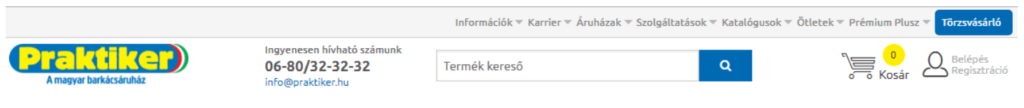 praktiker termék kereső előtte