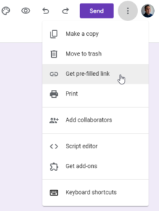 Előre kitöltött link lekérése Google Sheetben