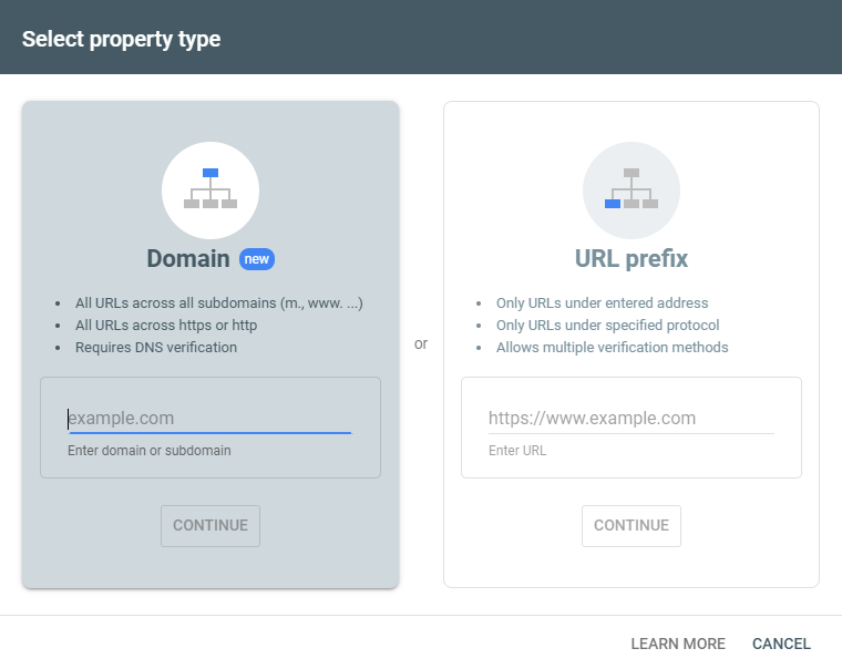 google search console beállítás